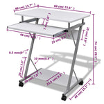 ZNTS Compact Computer Desk with Pull-out Keyboard Tray White 20053