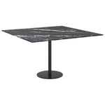 ZNTS Table Top Black 70x70 cm 6 mm Tempered Glass with Marble Design 322272