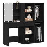 LED Dressing Table Set with Drawer Black Oak 140 x 40 x 140 cm 3333044