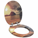 Soft-Close Toilet Seat 2 pcs Orange 44 x 38 cm MDF board 3414548