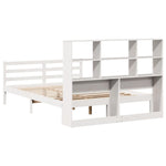 ZNTS Bookcase Bed without Mattress White 140x190 cm Solid Wood Pine 3321892