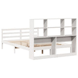 ZNTS Bookcase Bed without Mattress White 140x190 cm Solid Wood Pine 3321892