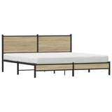 Metal Bed Frame without Mattress Sonoma Oak 160x200 cm 4007871