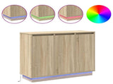 LED Sideboard Sonoma Oak 90 x 32 x 75 cm Engineered Wood 869676