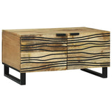 Coffee Table Brown and Black 80 x 50 x 40 cm Solid Acacia wood 4017941