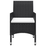 3 Piece Garden Dining Set with Cushions Black 3095890