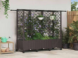 Raised Bed with Trellis and Roof Brown 163.5 x 40 x 142 cm PP 3423124