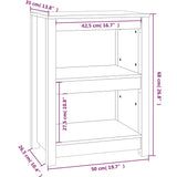 Book Cabinet Grey 50x35x68 cm Solid Wood Pine 821701