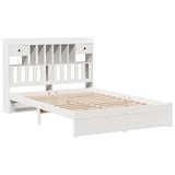 Bookcase Bed without Mattress White 160x200cm Solid Wood Pine 3322424