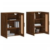 Wall Mounted Cabinets 2 pcs Brown Oak Engineered Wood 3198048