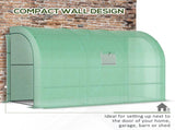 Walk-In Lean to Greenhouse with Windows and Zippered Doors, 2 Tiers 6 Wired Shelves 300L x 150W x T3398P318835