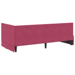 Corner Bed Frame with Headboard Wine red 90 x 190 cm Velvet 42016382