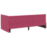 Corner Bed Frame with Headboard Wine red 90 x 190 cm Velvet 42016382