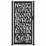 Garden Gate Black 100x200 cm Steel Trace Design 4100983