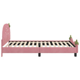 Children's Bed Frame with Headboard Pink 80 x 200 cm Velvet 42011076