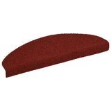 Stair Mats Self-adhesive 15 pcs 65x21x4 cm Bordeaux Red Half Round Large 132700