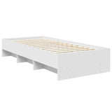 Bed Frame with Headboard White 90 x 200 cm Engineered Wood 3408893