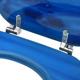 WC Toilet Seat with Lid MDF Blue Water Drop Design 146906