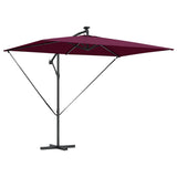 Umbrella with LED Strip Lights Bordeaux Red 294 x 200 x 270 cm 42003397