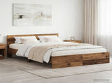 Bed Frame with Headboard Old Wood 135 x 190 cm Engineered wood 3445783