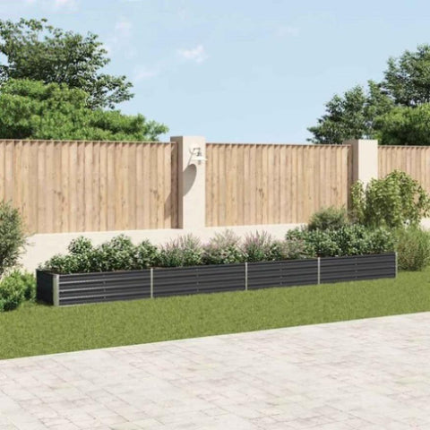 Garden Raised Bed Galvanised Steel 600x80x45 cm Anthracite 47075