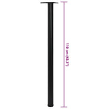 4 Height Adjustable Table Legs Black 1100 mm 242150