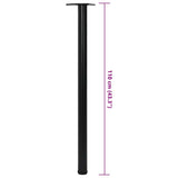 4 Height Adjustable Table Legs Black 1100 mm 242150