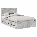 Bed Frame with Drawer Concrete Grey 120 x 200 cm Engineer Wood 3410194