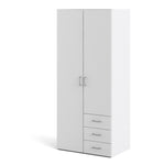 Space Wardrobe with 2 doors + 3 drawers White 1750 705704314949