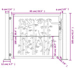 Garden Gate Anthracite 105x105 cm Steel Bamboo Design 153179