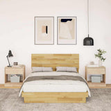 Bed Frame with Headboard without Mattress 120x190 cm Small Double Solid Wood Oak 3324141