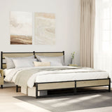 Metal Bed Frame without Mattress Sonoma Oak 180x200 cm Super King 3308499
