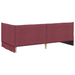 Corner Bed Frame with Headboard Wine red 90 x 200 cm Fabric 42016466