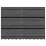 Decking Tiles 6 pcs WPC 60x30 cm 1.08 m Black 149029