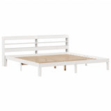Bed Frame with Headboard without Mattress White 200x200 cm 3306797