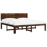 Double Bed Frame with Headboard ROSTOCK Dark Brown 200 x 200 cm 3405425