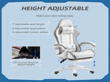 Computer Gaming Chair, PU Leather Desk Chair with Footrest, Swivel Task Chair with 135&deg Reclining T3398P343011