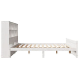 ZNTS Bookcase Bed without Mattress White 140x190cm Solid Wood Pine 3322464