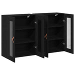 Wall Mounted Cabinet 2 pcs Black oak 69.5 x 34 x 90 cm 3334301