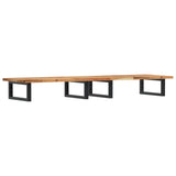 Basin Shelf Wall Mounted Steel and Solid Wood Acacia 3302733