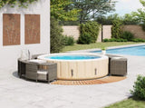 Hot Tub Surround Grey Poly Rattan and Solid Wood Acacia 3270650