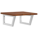 Basin Shelf Wall Mounted Steel and Solid Wood Oak 3302402