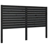 Bed Headboard Black 141x4x100 cm Solid Wood Pine 819019