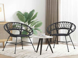 Dining Chair 2 pcs Rattan and Iron Black 54 x 65 x 82 cm 42011561