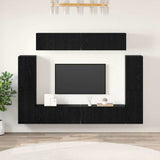 TV Cabinet Set Wall-mounted 8 pcs Black oak Engineered wood 3393325