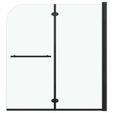 147194 Folding Shower Enclosure 2 Panels ESG 120x140 cm Black