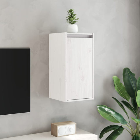 ZNTS Wall Cabinet White 30x30x60 cm Solid Wood Pine 813487