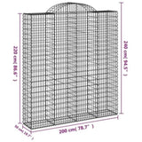 Arched Gabion Baskets 6 pcs 200x50x220/240 cm Galvanised Iron 3146450