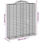 Arched Gabion Baskets 11 pcs 200x50x220/240 cm Galvanised Iron 3146455