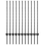 Embedded Fence Post 11 pcs Grey 140 cm Powder-Coated Steel 42006281